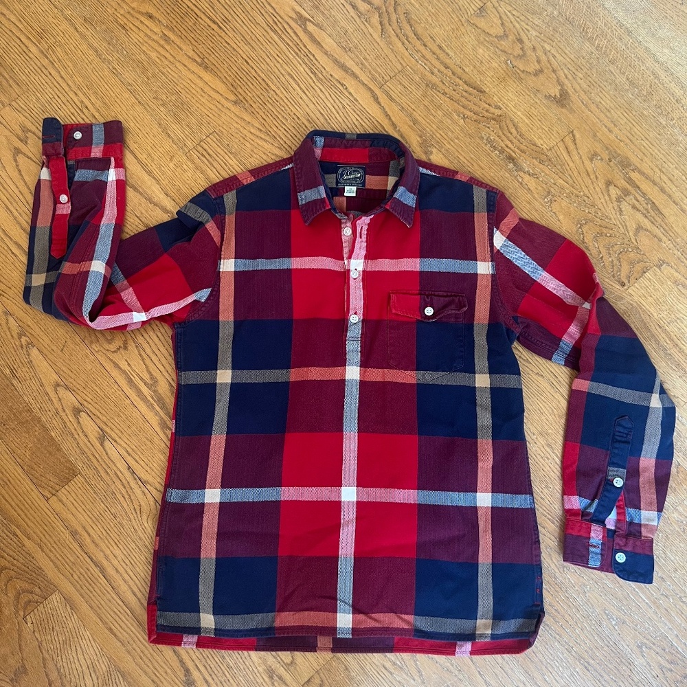 J.Crew Men's Plaid Button Down Medium